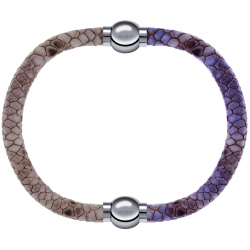 Apollon - Collection MiX Femme - cuir italien impression peau de serpent - diamètre 5mm - longueur 9,25cm + cuir italien…