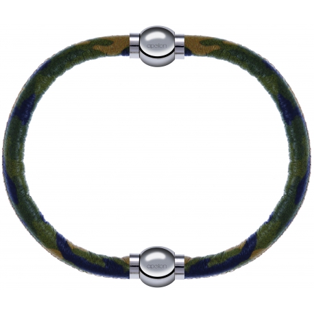 Apollon - Collection MiX Femme - cuir italien impression militaire kaki, jaune  - diamètre 5mm - longueur 9,25cm + cuir …