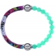 Apollon - Collection MiX Femme - cuir italien impression fleurs multicolores dominante rose  - diamètre 5mm - longueur 9…