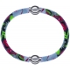 Apollon - Collection MiX Femme - cuir italien impression fleurs multicolores dominante grise  - diamètre 5mm - longueur …