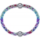 Apollon - Collection MiX Femme - cuir italien impression fleurs multicolores dominante rose  - diamètre 5mm - longueur 9…