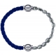 Apollon - Collection MiX Femme - cuir tressé italien bleu foncé - diamètre 5mm - longueur 9,25cm + hématite - diamètre 6…