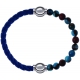 Apollon - Collection MiX Femme - cuir tressé italien bleu foncé - diamètre 5mm - longueur 9,25cm + agate bleu clair, bro…