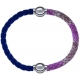 Apollon - Collection MiX Femme - cuir tressé italien bleu foncé - diamètre 5mm - longueur 9,25cm + cuir italien impressi…