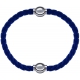 Apollon - Collection MiX Femme - cuir tressé italien bleu foncé - diamètre 5mm - longueur 9,25cm + cuir tressé italien b…