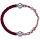 Apollon - Collection MiX Femme - cuir tressé italien rouge - diamètre 5mm - longueur 9,25cm + hématite rosé - diamètre 6…