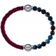 Apollon - Collection MiX Femme - cuir tressé italien rouge - diamètre 5mm - longueur 9,25cm + agate bleu clair, bronzite…