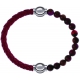 Apollon - Collection MiX Femme - cuir tressé italien rouge - diamètre 5mm - longueur 9,25cm + agate rouge, bronzite, pie…