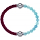 Apollon - Collection MiX Femme - cuir tressé italien rouge - diamètre 5mm - longueur 9,25cm + jade bleue - diamètre 6mm …