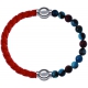 Apollon - Collection MiX Femme - cuir tressé italien orange - diamètre 5mm - longueur 9,25cm + agate bleu clair, bronzit…