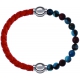 Apollon - Collection MiX Femme - cuir tressé italien orange - diamètre 5mm - longueur 9,25cm + agate bleu clair, bronzit…