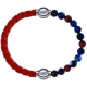 Apollon - Collection MiX Femme - cuir tressé italien orange - diamètre 5mm - longueur 9,25cm + agate bleu foncé, bronzit…