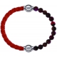 Apollon - Collection MiX Femme - cuir tressé italien orange - diamètre 5mm - longueur 9,25cm + agate rouge, bronzite, pi…