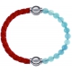 Apollon - Collection MiX Femme - cuir tressé italien orange - diamètre 5mm - longueur 9,25cm + jade bleue - diamètre 6mm…