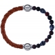 Apollon - Collection MiX Femme - cuir tressé italien marron - diamètre 5mm - longueur 9,25cm + rhodonite - composants ac…