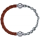 Apollon - Collection MiX Femme - cuir tressé italien marron - diamètre 5mm - longueur 9,25cm + hématite - diamètre 6mm -…