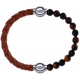 Apollon - Collection MiX Femme - cuir tressé italien marron - diamètre 5mm - longueur 9,25cm + œil de tigre - diamètre 6…