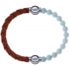 Apollon - Collection MiX Femme - cuir tressé italien marron - diamètre 5mm - longueur 9,25cm + agate blanche - diamètre …