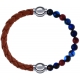 Apollon - Collection MiX Femme - cuir tressé italien marron - diamètre 5mm - longueur 9,25cm + agate bleu foncé, bronzit…