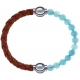 Apollon - Collection MiX Femme - cuir tressé italien marron - diamètre 5mm - longueur 9,25cm + jade bleue - diamètre 6mm…