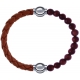 Apollon - Collection MiX Femme - cuir tressé italien marron - diamètre 5mm - longueur 9,25cm + pierre de soleil - diamèt…