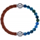 Apollon - Collection MiX Femme - cuir tressé italien marron - diamètre 5mm - longueur 9,25cm + apatite - diamètre 6mm - …