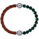 Apollon - Collection MiX Femme - cuir tressé italien marron - diamètre 5mm - longueur 9,25cm + malachite - diamètre 6mm …