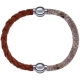 Apollon - Collection MiX Femme - cuir tressé italien marron - diamètre 5mm - longueur 9,25cm + cuir italien impression p…