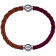 Apollon - Collection MiX Femme - cuir tressé italien marron - diamètre 5mm - longueur 9,25cm + cuir tressé italien rouge…