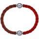 Apollon - Collection MiX Femme - cuir tressé italien marron - diamètre 5mm - longueur 9,25cm + cuir tressé italien orang…