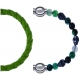 Apollon - Collection MiX Femme - cuir tressé italien vert clair - diamètre 5mm - longueur 9,25cm + agate - composants ac…