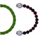 Apollon - Collection MiX Femme - cuir tressé italien vert clair - diamètre 5mm - longueur 9,25cm + agate rouge, bronzite…