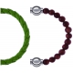 Apollon - Collection MiX Femme - cuir tressé italien vert clair - diamètre 5mm - longueur 9,25cm + pierre de soleil - di…