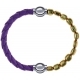Apollon - Collection MiX Femme - cuir tressé italien lila - diamètre 5mm - longueur 9,25cm + hématite doré - diamètre 6m…
