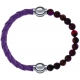 Apollon - Collection MiX Femme - cuir tressé italien lila - diamètre 5mm - longueur 9,25cm + agate rouge, bronzite, pier…