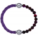 Apollon - Collection MiX Femme - cuir tressé italien lila - diamètre 5mm - longueur 9,25cm + agate rouge, bronzite, pier…