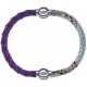 Apollon - Collection MiX Femme - cuir tressé italien lila - diamètre 5mm - longueur 9,25cm + cuir italien impression pea…