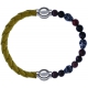 Apollon - Collection MiX Femme - cuir tressé italien jaune moutarde - diamètre 5mm - longueur 9,25cm + rhodonite - compo…