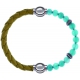 Apollon - Collection MiX Femme - cuir tressé italien jaune moutarde - diamètre 5mm - longueur 9,25cm + jade verte - comp…