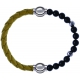 Apollon - Collection MiX Femme - cuir tressé italien jaune moutarde - diamètre 5mm - longueur 9,25cm + onyx - composants…