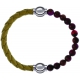 Apollon - Collection MiX Femme - cuir tressé italien jaune moutarde - diamètre 5mm - longueur 9,25cm + agate rouge, bron…