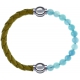 Apollon - Collection MiX Femme - cuir tressé italien jaune moutarde - diamètre 5mm - longueur 9,25cm + jade bleue - diam…