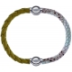 Apollon - Collection MiX Femme - cuir tressé italien jaune moutarde - diamètre 5mm - longueur 9,25cm + cuir italien impr…