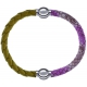 Apollon - Collection MiX Femme - cuir tressé italien jaune moutarde - diamètre 5mm - longueur 9,25cm + cuir italien impr…
