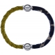 Apollon - Collection MiX Femme - cuir tressé italien jaune moutarde - diamètre 5mm - longueur 9,25cm + cuir italien impr…