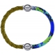 Apollon - Collection MiX Femme - cuir tressé italien jaune moutarde - diamètre 5mm - longueur 9,25cm + cuir italien impr…