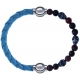 Apollon - Collection MiX Femme - cuir tressé italien bleu clair - diamètre 5mm - longueur 9,25cm + rhodonite - composant…