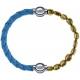 Apollon - Collection MiX Femme - cuir tressé italien bleu clair - diamètre 5mm - longueur 9,25cm + hématite doré - diamè…