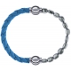 Apollon - Collection MiX Femme - cuir tressé italien bleu clair - diamètre 5mm - longueur 9,25cm + hématite - diamètre 6…