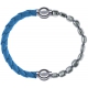 Apollon - Collection MiX Femme - cuir tressé italien bleu clair - diamètre 5mm - longueur 9,25cm + hématite - diamètre 6…